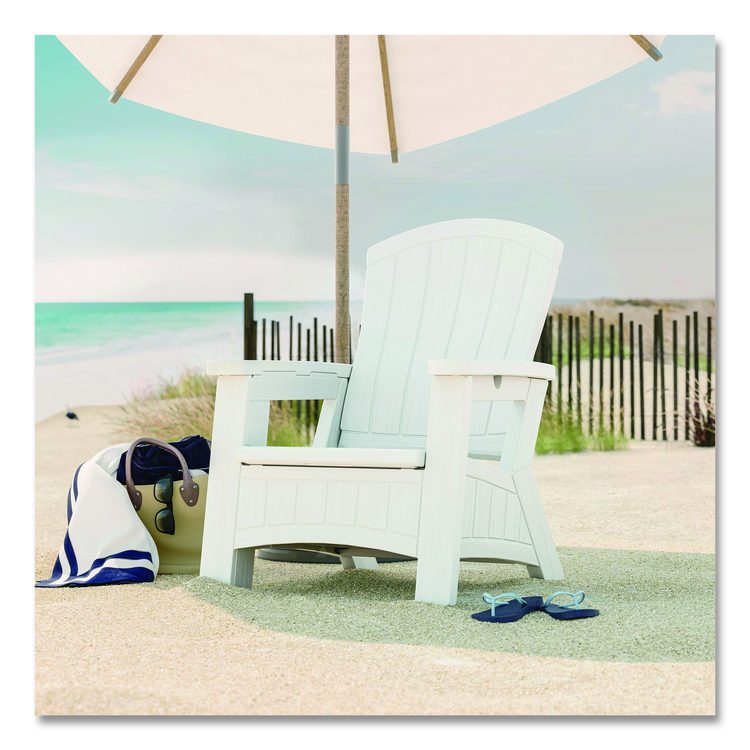 Adirondack Chair with Storage, Supports Up to 375 lb, 14.5" Seat Height, 30" x 32.5" x 38.5", Ice Cube