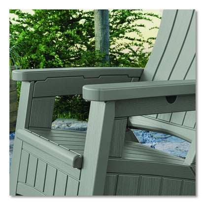 Adirondack Chair with Storage, Supports Up to 375 lb, 14.5" Seat Height, 30" x 32.5" x 38.5", Dove Gray