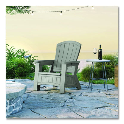 Adirondack Chair with Storage, Supports Up to 375 lb, 14.5" Seat Height, 30" x 32.5" x 38.5", Dove Gray