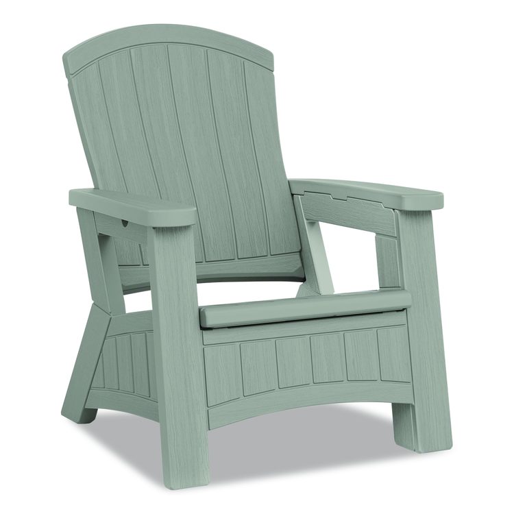 Adirondack Chair with Storage, Supports Up to 375 lb, 14.5" Seat Height, 30" x 32.5" x 38.5", Dove Gray