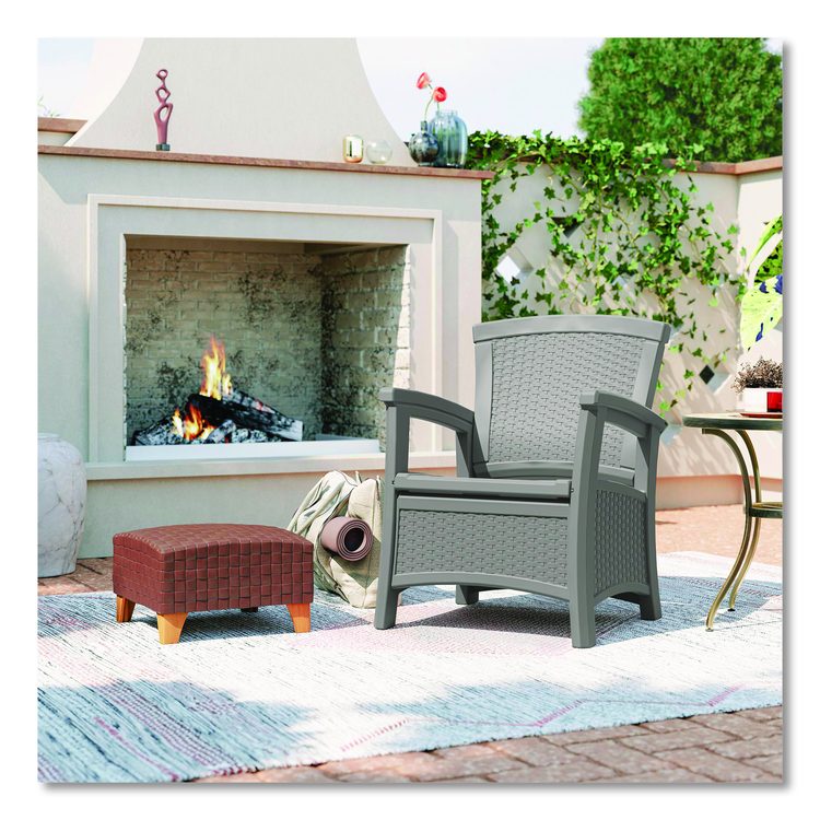 Elements Club Chair with Storage, Supports Up to 300 lb, 17" Seat Height, 25.25" x 29.75" x 35.5", Dove Gray
