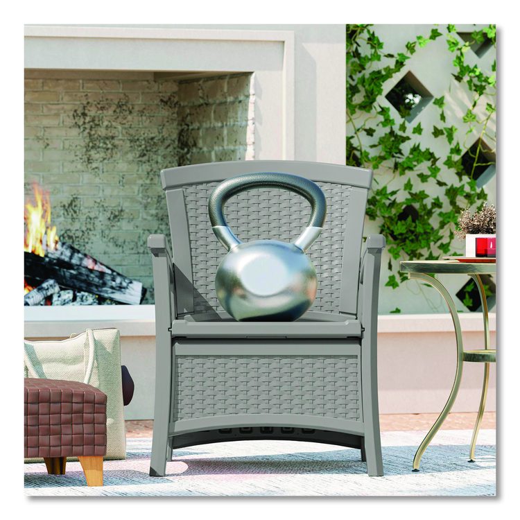 Elements Club Chair with Storage, Supports Up to 300 lb, 17" Seat Height, 25.25" x 29.75" x 35.5", Dove Gray