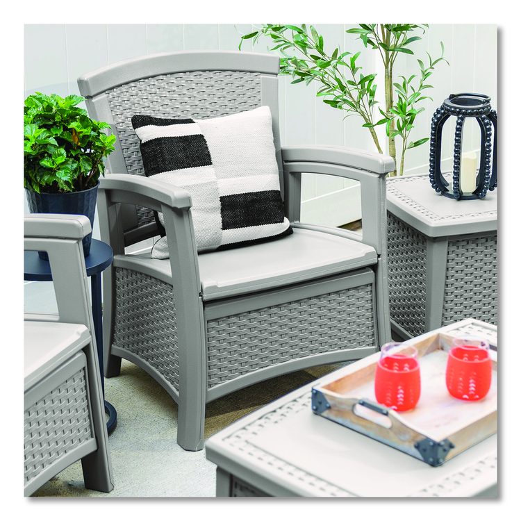 Elements Club Chair with Storage, Supports Up to 300 lb, 17" Seat Height, 25.25" x 29.75" x 35.5", Dove Gray