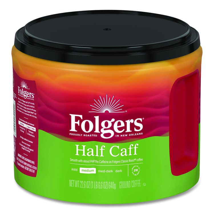 Half Caff Ground Coffee, 22.6 oz Canister