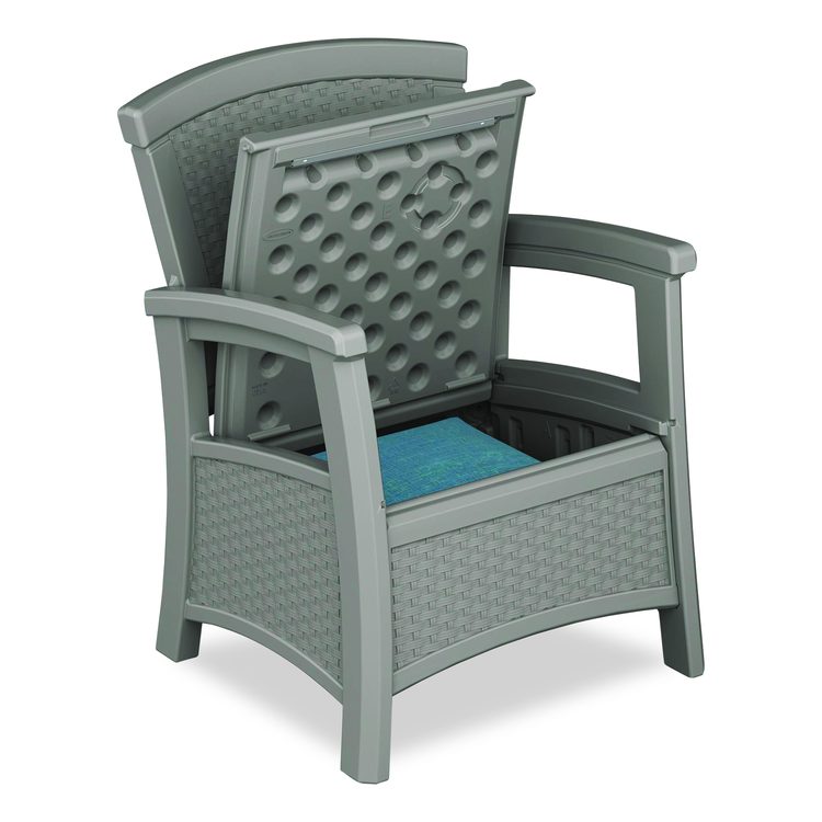 Elements Club Chair with Storage, Supports Up to 300 lb, 17" Seat Height, 25.25" x 29.75" x 35.5", Dove Gray
