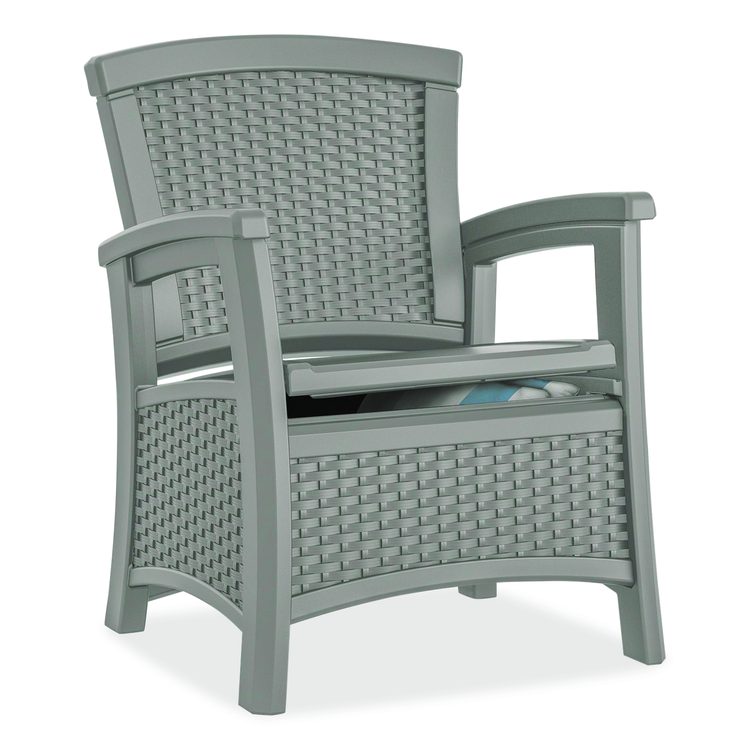 Elements Club Chair with Storage, Supports Up to 300 lb, 17" Seat Height, 25.25" x 29.75" x 35.5", Dove Gray