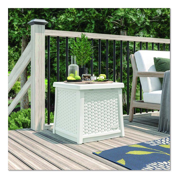 Elements End Table with Storage, Square, 18.75w x 18.75d x 18h, Ice Cube Top, Ice Cube Base/Legs