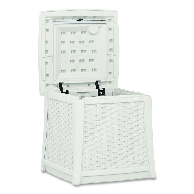 Elements End Table with Storage, Square, 18.75w x 18.75d x 18h, Ice Cube Top, Ice Cube Base/Legs