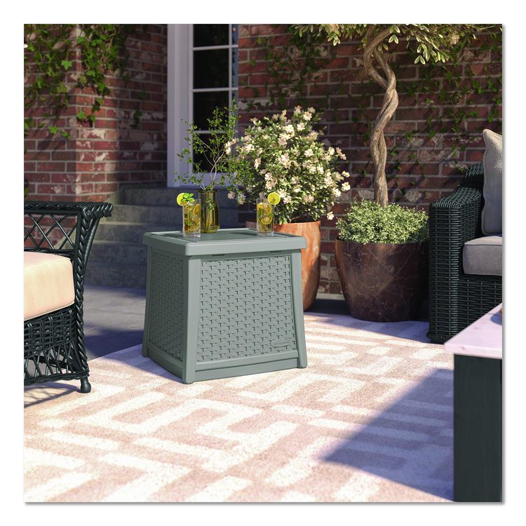 Elements End Table with Storage, Square, 18.75w x 18.75d x 18h, Dove Gray Top, Dove Gray Base