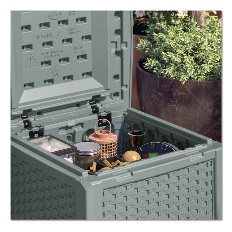 Elements End Table with Storage, Square, 18.75w x 18.75d x 18h, Dove Gray Top, Dove Gray Base