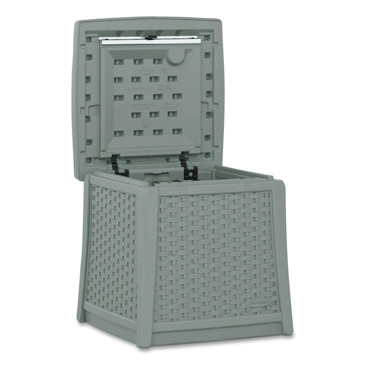 Elements End Table with Storage, Square, 18.75w x 18.75d x 18h, Dove Gray Top, Dove Gray Base