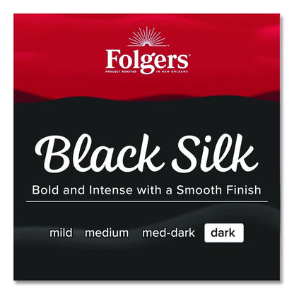 Black Silk Ground Coffee, Black 22.6 oz Canister, 6/Carton