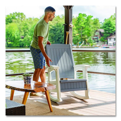 Rocking Chair with Storage, Supports Up to 375 lb, 17.25" Seat Height, 29.75" x 35" x 40.5", Dove Gray/Ice Cube