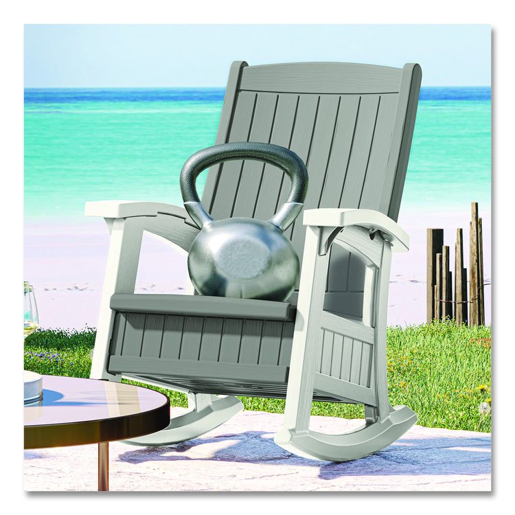 Rocking Chair with Storage, Supports Up to 375 lb, 17.25" Seat Height, 29.75" x 35" x 40.5", Dove Gray/Ice Cube