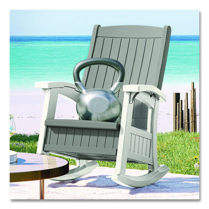 Rocking Chair with Storage, Supports Up to 375 lb, 17.25" Seat Height, 29.75" x 35" x 40.5", Dove Gray/Ice Cube