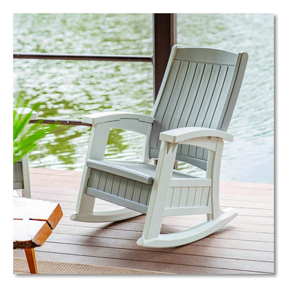 Rocking Chair with Storage, Supports Up to 375 lb, 17.25" Seat Height, 29.75" x 35" x 40.5", Dove Gray/Ice Cube