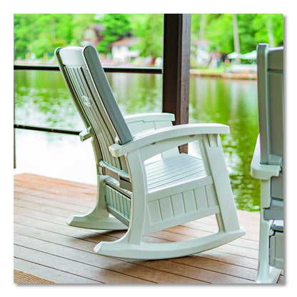 Rocking Chair with Storage, Supports Up to 375 lb, 17.25" Seat Height, 29.75" x 35" x 40.5", Dove Gray/Ice Cube