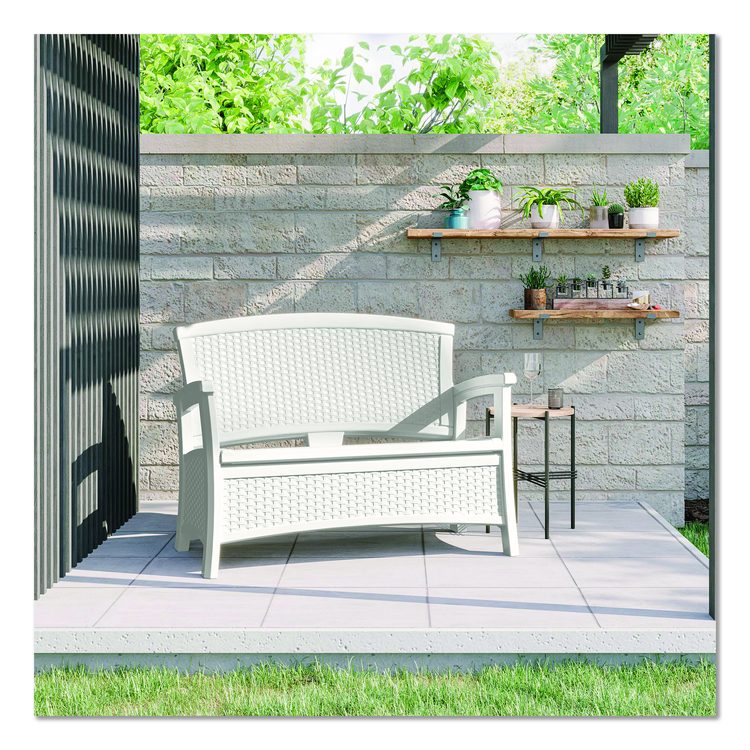 Elements Loveseat with Storage, 47" x 29.75" x 35.5", Ice Cube