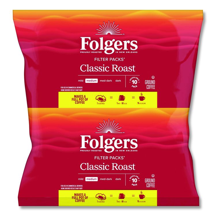 Coffee Filter Packs, Regular, 1.05 oz Filter Pack, 40/Carton