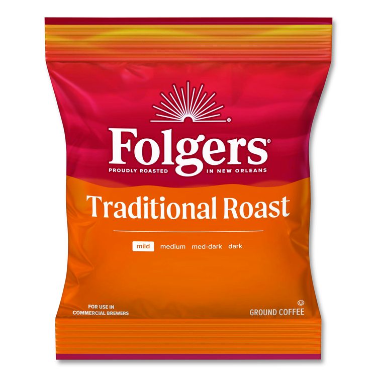 Traditional Roast Ground Coffee Fraction Packs, Traditional Roast, 2 oz, 42/Carton