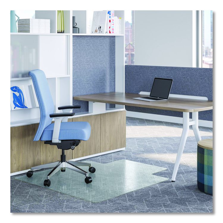 OceanMat Carpet Chair Mat for Flat Pile Carpeted Floors, Rectangular with Lip, Straight Edges, 36" x 48", Clear