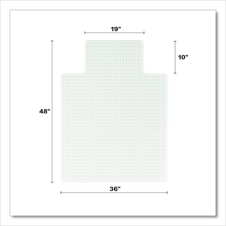 OceanMat Carpet Chair Mat for Flat Pile Carpeted Floors, Rectangular with Lip, Straight Edges, 36" x 48", Clear
