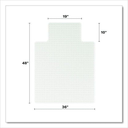 OceanMat Carpet Chair Mat for Flat Pile Carpeted Floors, Rectangular with Lip, Straight Edges, 36" x 48", Clear