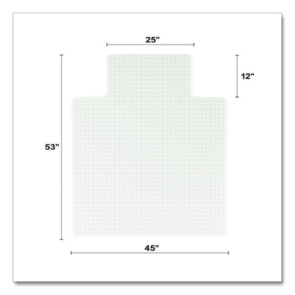 OceanMat Carpet Chair Mat for Flat Pile Carpeted Floors, Rectangular with Lip, Straight Edges, 45" x 53", Clear