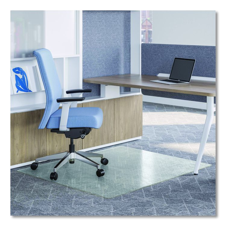 OceanMat Carpet Chair Mat for Flat Pile Carpeted Floors, Rectangular, Straight Edges, 36" x 48", Clear