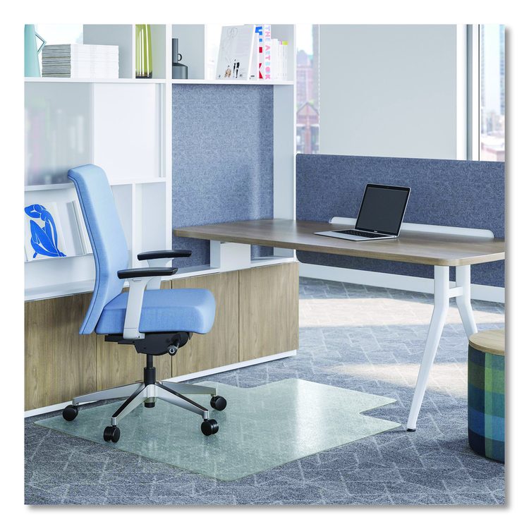 OceanMat Carpet Chair Mat for Flat Pile Carpeted Floors, Rectangular with Lip, Straight Edges, 45" x 53", Clear