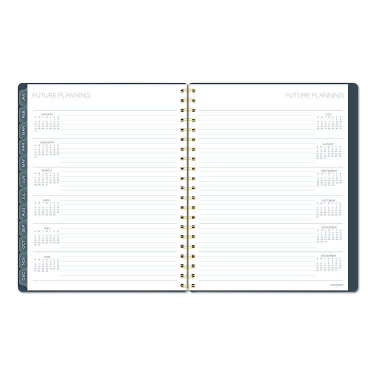 Hera Weekly Monthly Planner, Wavy Lines, 11 x 8.5, Black/Gold Cover, 12-Month (Jan to Dec): 2026