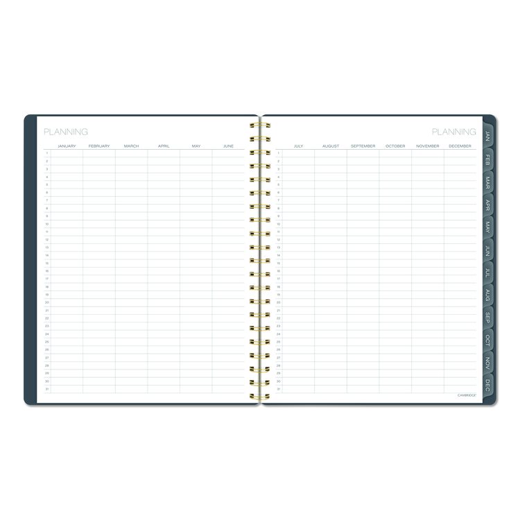 Hera Weekly Monthly Planner, Wavy Lines, 11 x 8.5, Black/Gold Cover, 12-Month (Jan to Dec): 2026