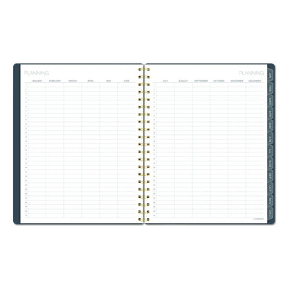 Hera Weekly Monthly Planner, Wavy Lines, 11 x 8.5, Black/Gold Cover, 12-Month (Jan to Dec): 2026