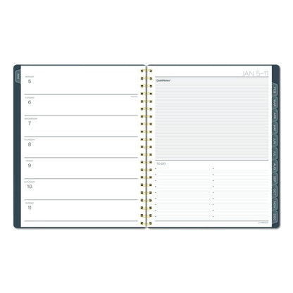 Hera Weekly Monthly Planner, Wavy Lines, 11 x 8.5, Black/Gold Cover, 12-Month (Jan to Dec): 2026