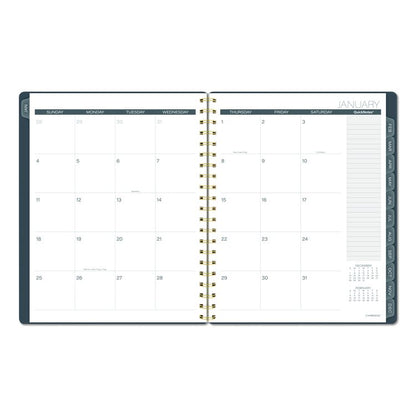 Hera Weekly Monthly Planner, Wavy Lines, 11 x 8.5, Black/Gold Cover, 12-Month (Jan to Dec): 2026