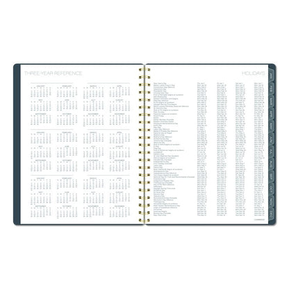 Hera Weekly Monthly Planner, Wavy Lines, 11 x 8.5, Black/Gold Cover, 12-Month (Jan to Dec): 2026