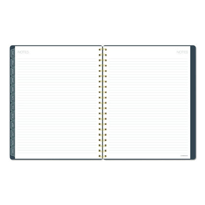 Hera Weekly Monthly Planner, Wavy Lines, 11 x 8.5, Black/Gold Cover, 12-Month (Jan to Dec): 2026