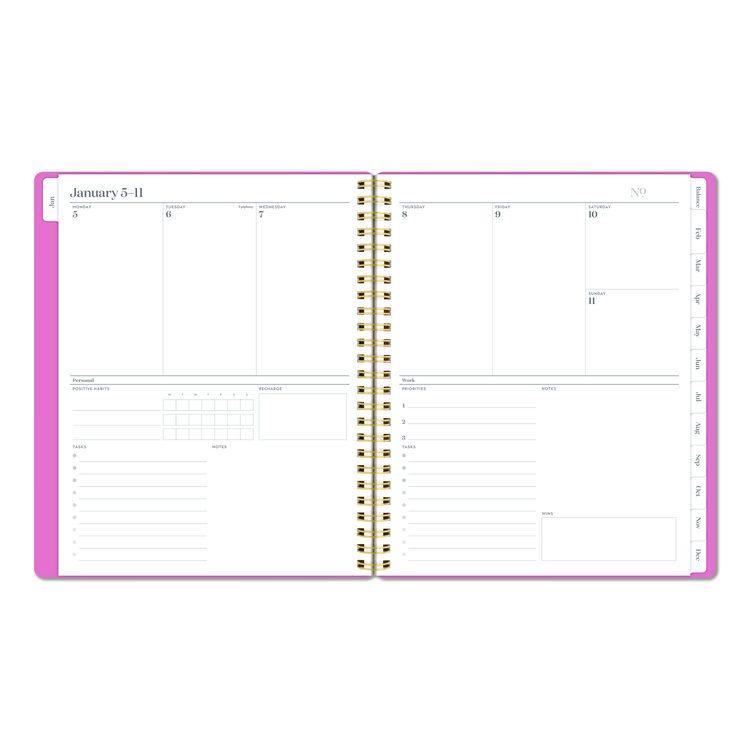 WorkStyle Weekly/Monthly Planner, 8.75 x 7.75, Pink Cover, 12-Month (Jan to Dec): 2026