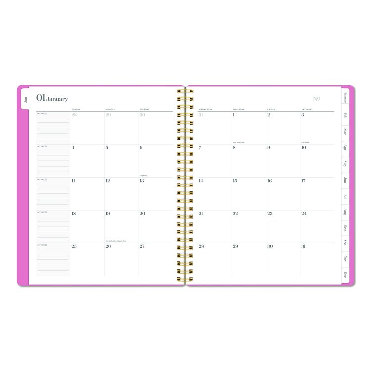 WorkStyle Weekly/Monthly Planner, 8.75 x 7.75, Pink Cover, 12-Month (Jan to Dec): 2026