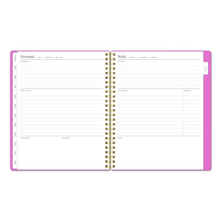 WorkStyle Weekly/Monthly Planner, 8.75 x 7.75, Pink Cover, 12-Month (Jan to Dec): 2026