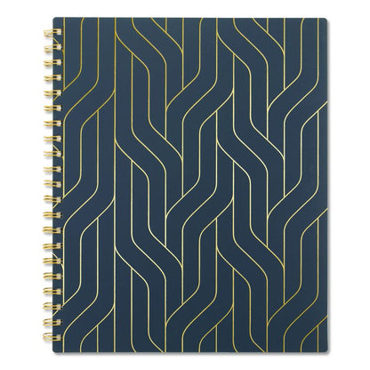 Hera Weekly Monthly Planner, Wavy Lines, 11 x 8.5, Black/Gold Cover, 12-Month (Jan to Dec): 2026