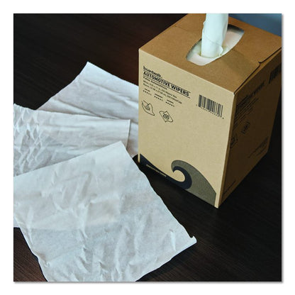 Automotive Shop Towels, 10.63 x 20.47, Unscented, White, 200/Box, 8 Boxes/Carton