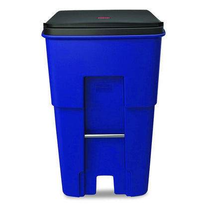 Square Brute Rollout Container, 95 gal, Resin, Blue
