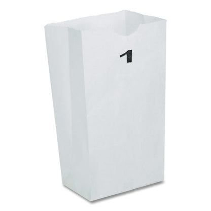 Grocery Paper Bags, 1# Size, 30# Basis Weight, 3.5" x 2.25" x 6.63", White, 500/Bundle