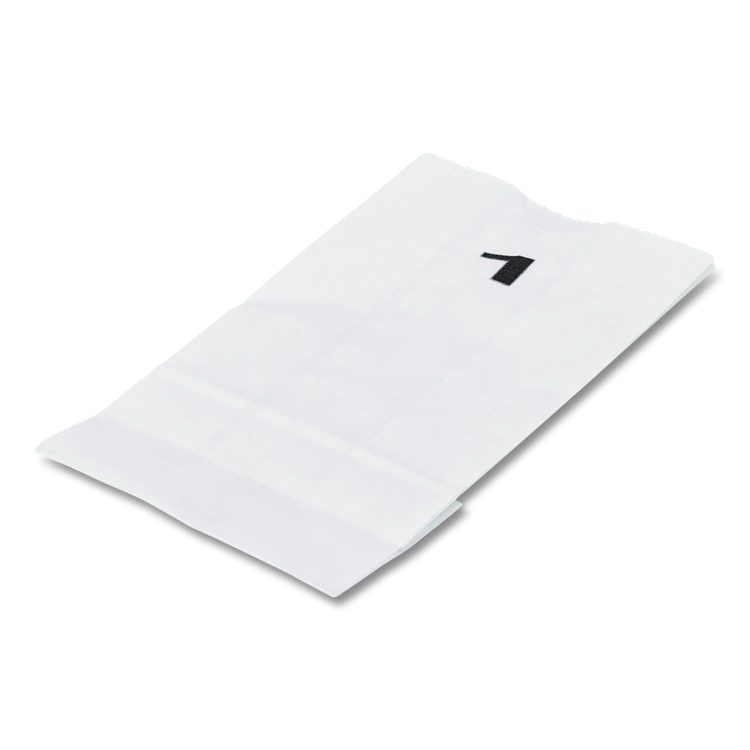 Grocery Paper Bags, 1# Size, 30# Basis Weight, 3.5" x 2.25" x 6.63", White, 500/Bundle