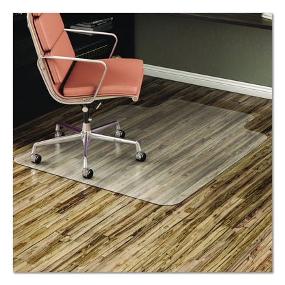 EconoMat Non-Studded All Day Use Chair Mat for Hard Floors, Rectangular with Lip, 36" x 48", Clear, Ships Flat