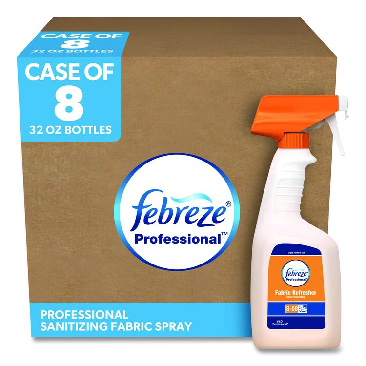 Fabric Refresher Spray, Fresh Clean Scent, (8) 32 oz Bottles and (2) Trigger Sprayers/Carton