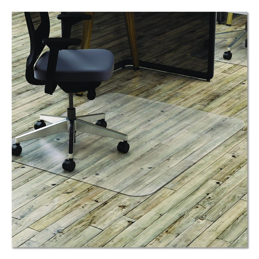 Clear All Day Use Chair Mat for Hard Floors, Rectangular, Straight Edges, 45" x 53", Clear