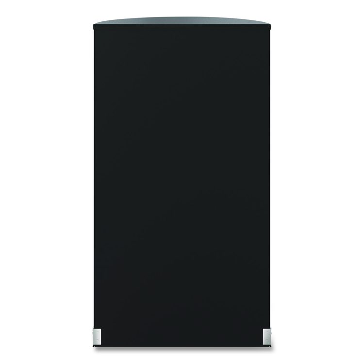 Half Round Metal Trash Can, 9 gal, Steel, Black