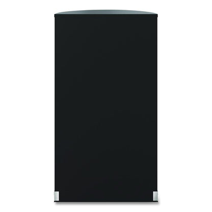 Half Round Metal Trash Can, 9 gal, Steel, Black